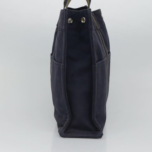HERMES Fourre Tout MM Hand Bag Canvas Navy Auth ti2836 - Picture 5 of 16